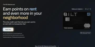 Bilt Mastercard credit card website.