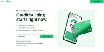 Chime Credit Builder Secured Visa website.