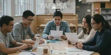 College students actively preparing for the 2025 FAFSA to maximize financial aid