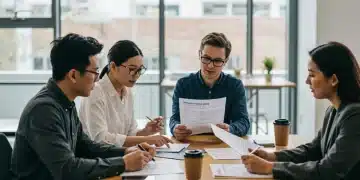 Group of diverse individuals reviewing disability benefit application forms for 2026.