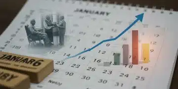Calendar highlighting January 2026 and a rising bar graph, symbolizing upcoming changes to Social Security benefits.