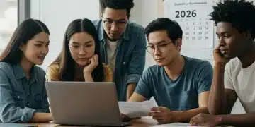 Students reviewing documents for 2026 student loan forgiveness