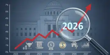 Financial chart showing rising interest rates and investment symbols for 2026 Federal Reserve hikes.
