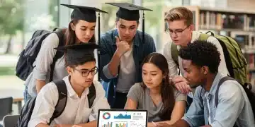 Students reviewing student loan forgiveness updates on a tablet