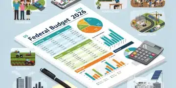 Detailed visual representation of Federal Budget 2026 documents, charts, graphs, and their impact on US households.