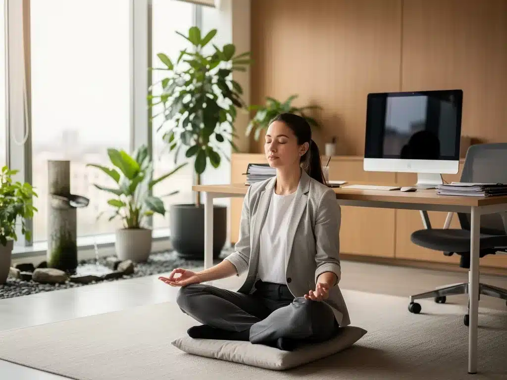 Individual engaging in mindfulness for mental health support via EAP.