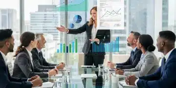 Employees discussing voluntary benefits and life insurance options for 2026 in a modern office.
